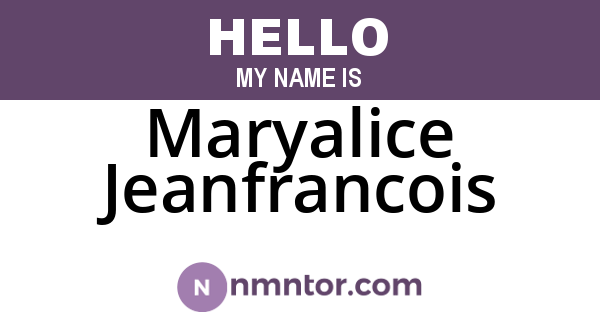 Maryalice Jeanfrancois
