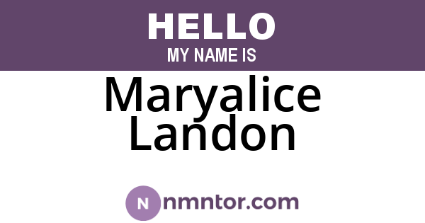 Maryalice Landon