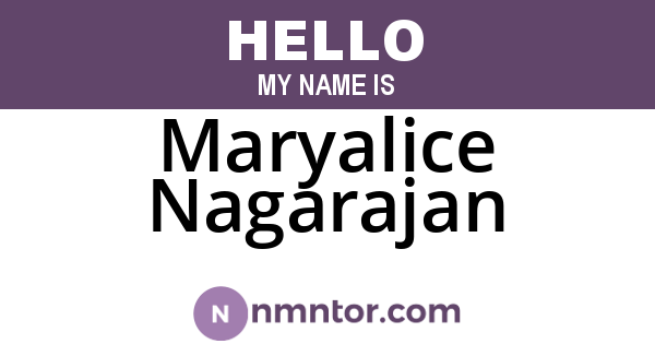 Maryalice Nagarajan