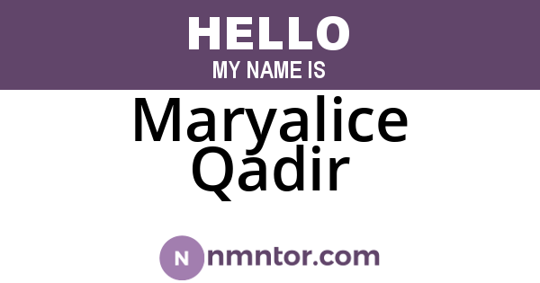 Maryalice Qadir