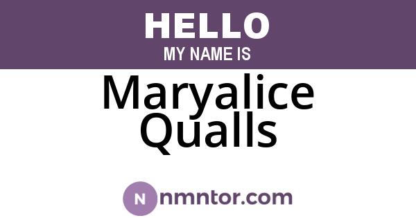 Maryalice Qualls