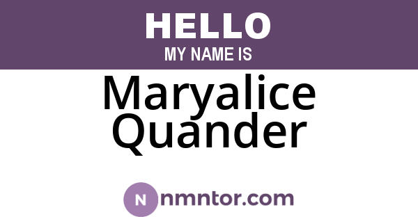 Maryalice Quander