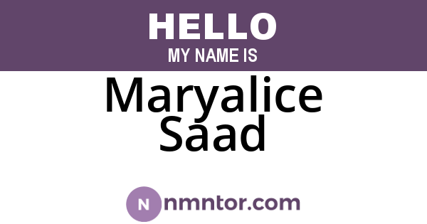 Maryalice Saad