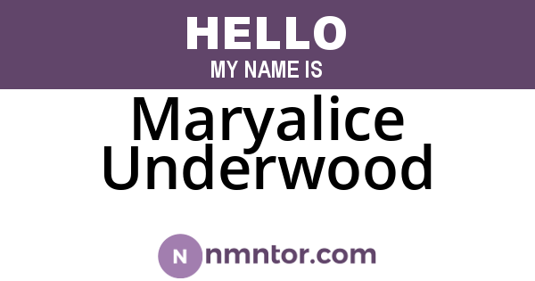 Maryalice Underwood