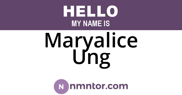 Maryalice Ung