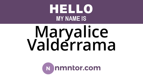 Maryalice Valderrama