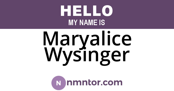 Maryalice Wysinger