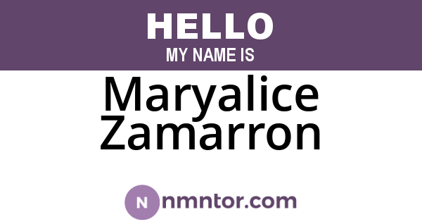 Maryalice Zamarron