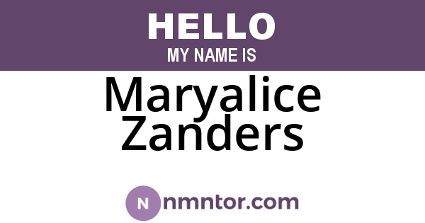 Maryalice Zanders