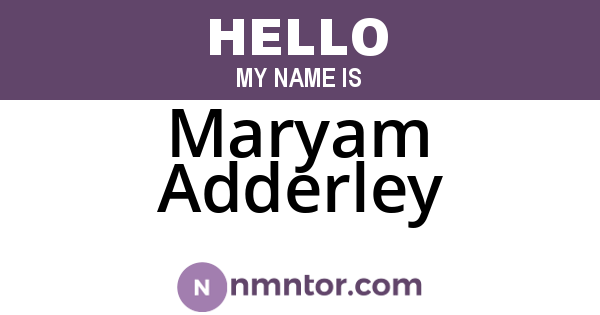 Maryam Adderley