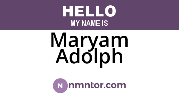 Maryam Adolph