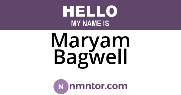 Maryam Bagwell