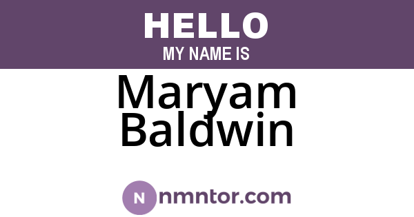Maryam Baldwin