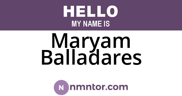 Maryam Balladares