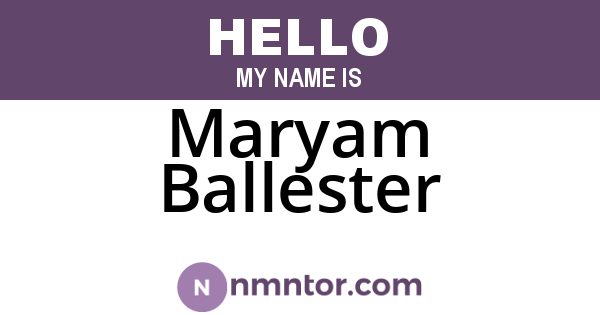 Maryam Ballester