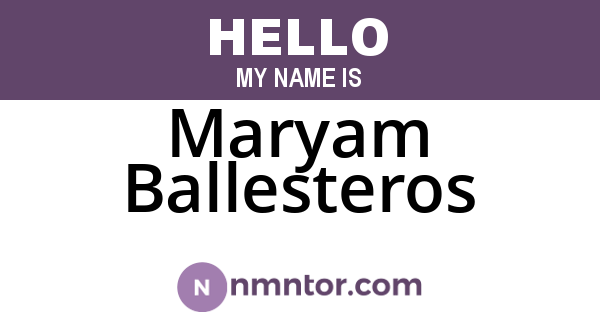 Maryam Ballesteros