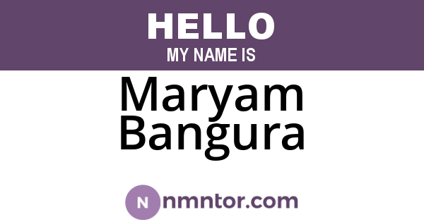 Maryam Bangura