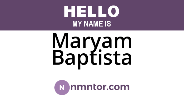 Maryam Baptista