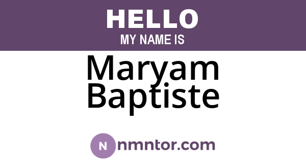 Maryam Baptiste