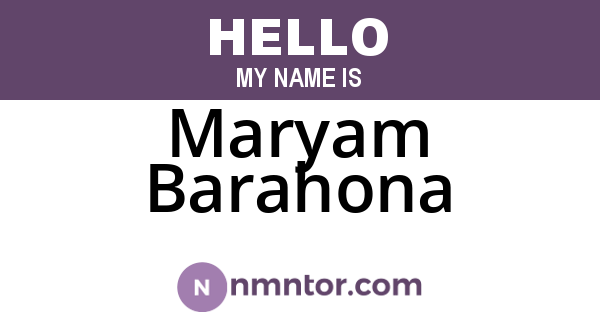 Maryam Barahona
