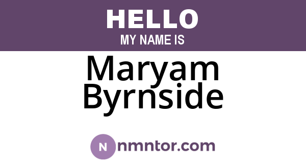 Maryam Byrnside