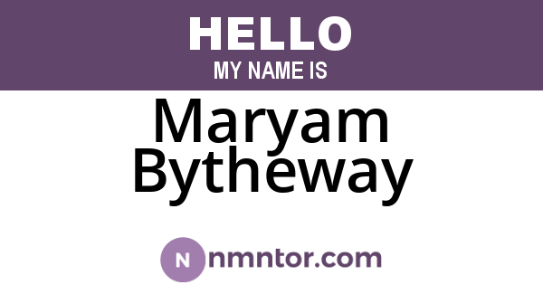 Maryam Bytheway