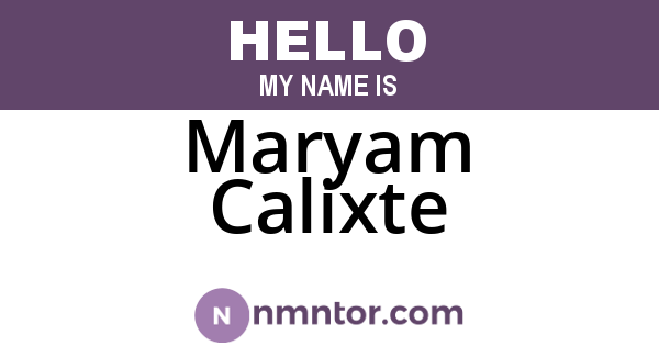Maryam Calixte