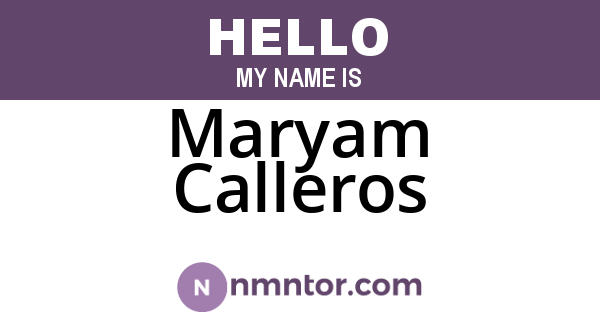 Maryam Calleros
