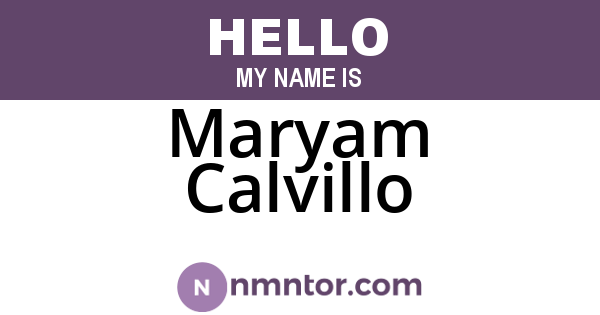 Maryam Calvillo