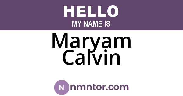 Maryam Calvin