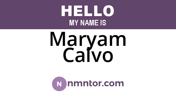 Maryam Calvo