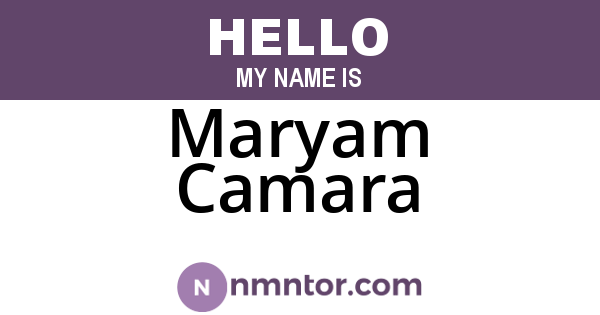 Maryam Camara