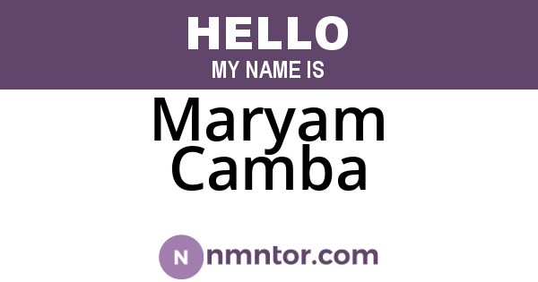 Maryam Camba