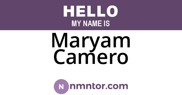 Maryam Camero