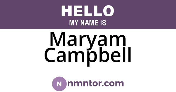 Maryam Campbell
