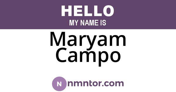 Maryam Campo