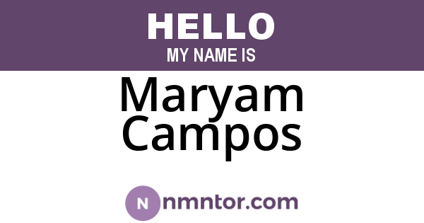 Maryam Campos