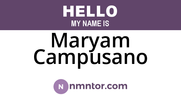 Maryam Campusano