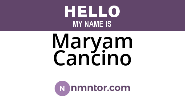Maryam Cancino