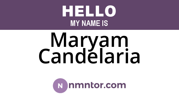 Maryam Candelaria