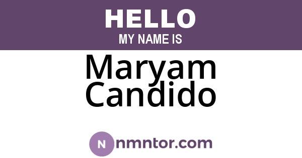 Maryam Candido