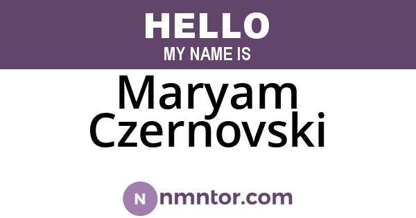Maryam Czernovski