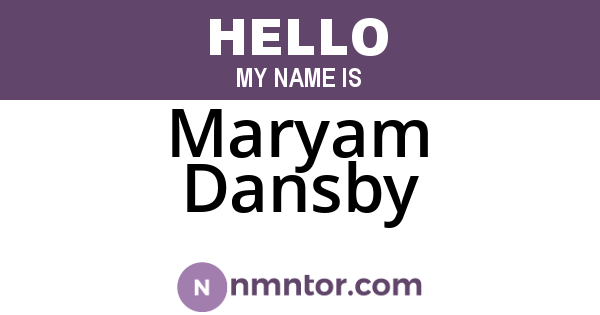 Maryam Dansby