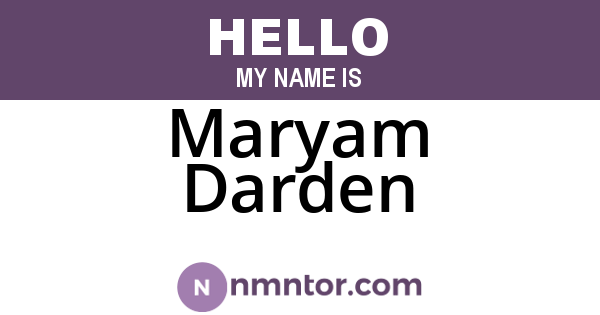 Maryam Darden
