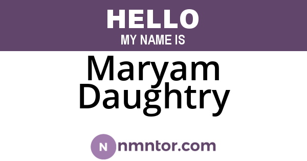 Maryam Daughtry