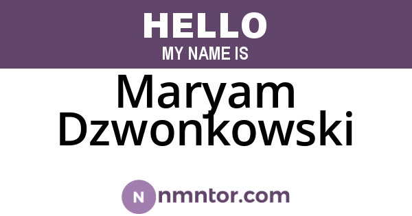 Maryam Dzwonkowski