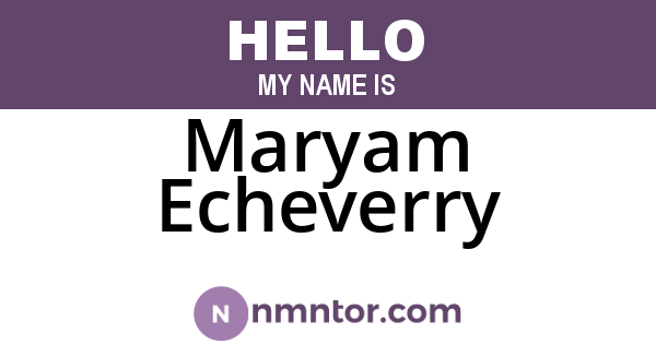 Maryam Echeverry