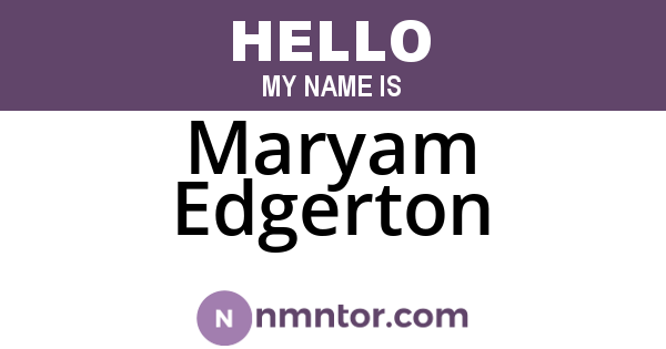 Maryam Edgerton