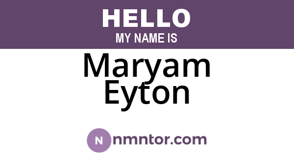 Maryam Eyton
