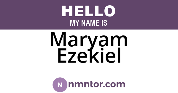 Maryam Ezekiel